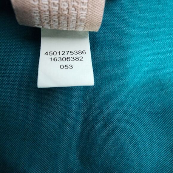 Chico's Womens Top Size 2 Large 12 Green Wrinkle Resistant Button Up Long Sleeve - Picture 8 of 9